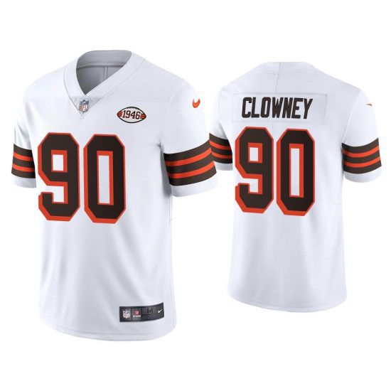 Men Cleveland Browns 90 Jadeveon Clowney Nike White 1946 Collection Alternate Game NFL Jersey